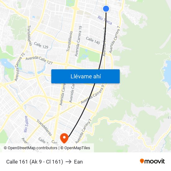 Calle 161 (Ak 9 - Cl 161) to Ean map