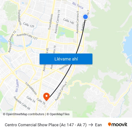 Centro Comercial Show Place (Ac 147 - Ak 7) to Ean map