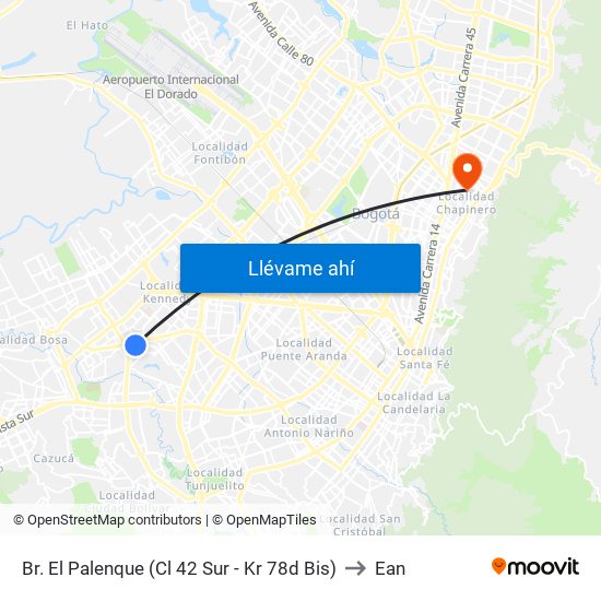 Br. El Palenque (Cl 42 Sur - Kr 78d Bis) to Ean map