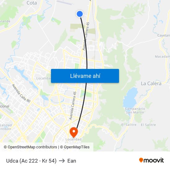 Udca (Ac 222 - Kr 54) to Ean map