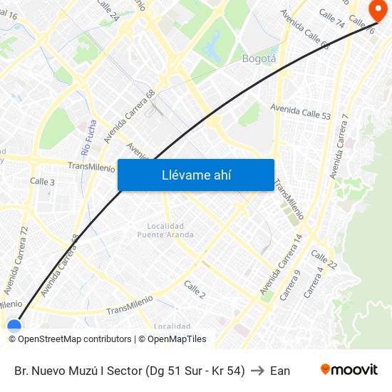 Br. Nuevo Muzú I Sector (Dg 51 Sur - Kr 54) to Ean map