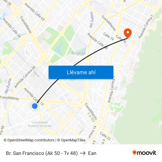 Br. San Francisco (Ak 50 - Tv 48) to Ean map