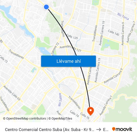Centro Comercial Centro Suba (Av. Suba - Kr 91) to Ean map