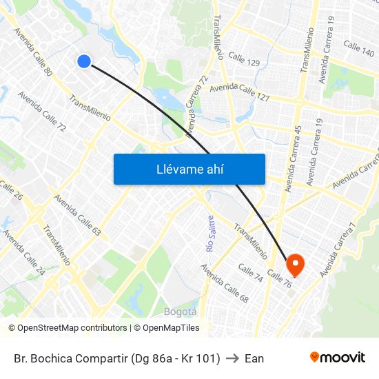 Br. Bochica Compartir (Dg 86a - Kr 101) to Ean map