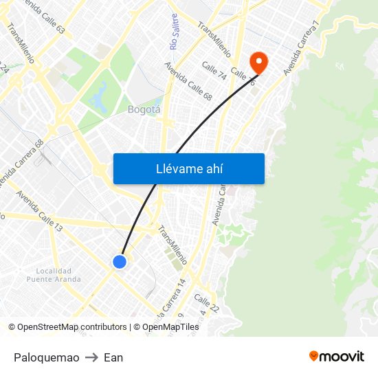 Paloquemao to Ean map