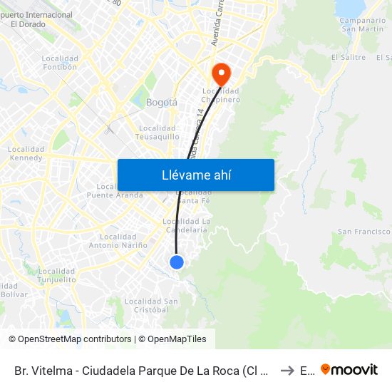 Br. Vitelma - Ciudadela Parque De La Roca (Cl 3 Sur - Kr 4a Este) to Ean map