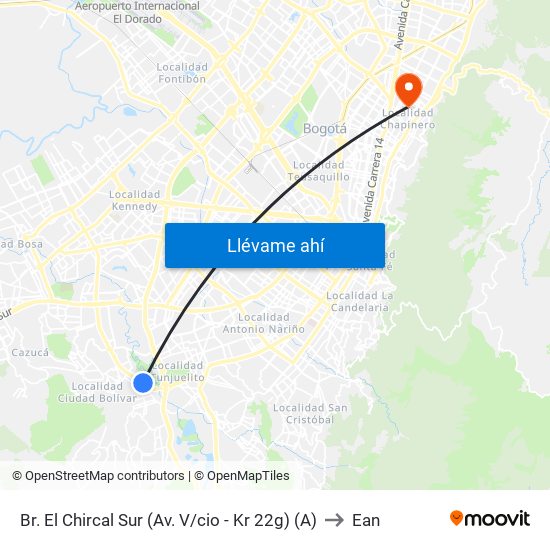 Br. El Chircal Sur (Av. V/cio - Kr 22g) (A) to Ean map