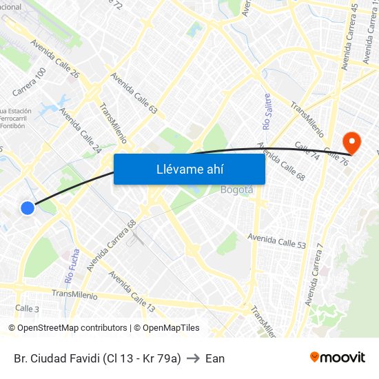 Br. Ciudad Favidi (Cl 13 - Kr 79a) to Ean map