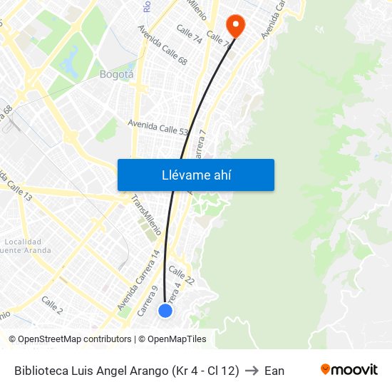 Biblioteca Luis Angel Arango (Kr 4 - Cl 12) to Ean map