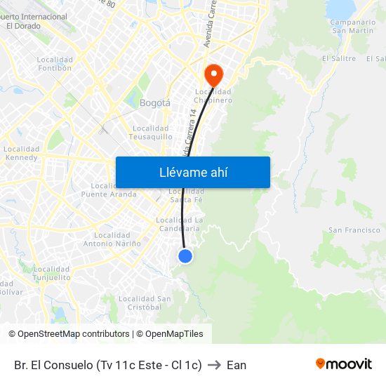 Br. El Consuelo (Tv 11c Este - Cl 1c) to Ean map