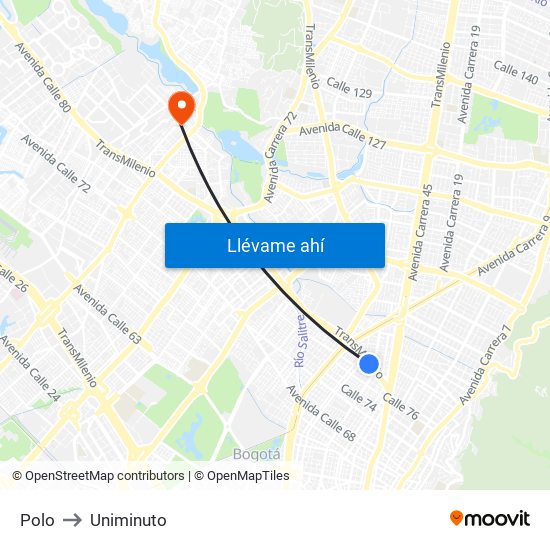 Polo to Uniminuto map