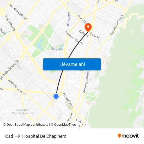 Cad to Hospital De Chapinero map