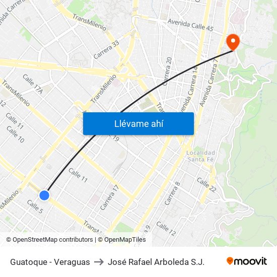 Guatoque - Veraguas to José Rafael Arboleda S.J. map