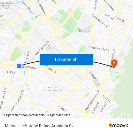 Marsella to José Rafael Arboleda S.J. map