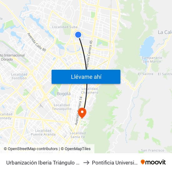 Urbanización Iberia Triángulo II (Av. Villas - Cl 130a) to Pontificia Universidad Javeriana map