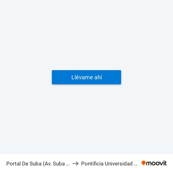 Portal De Suba (Av. Suba - Kr 103c) to Pontificia Universidad Javeriana map