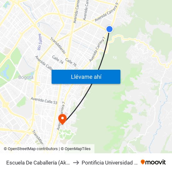 Escuela De Caballería (Ak 7 - Cl 101) to Pontificia Universidad Javeriana map