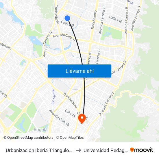 Urbanización Iberia Triángulo II (Av. Villas - Cl 130a) to Universidad Pedagógica Nacional map