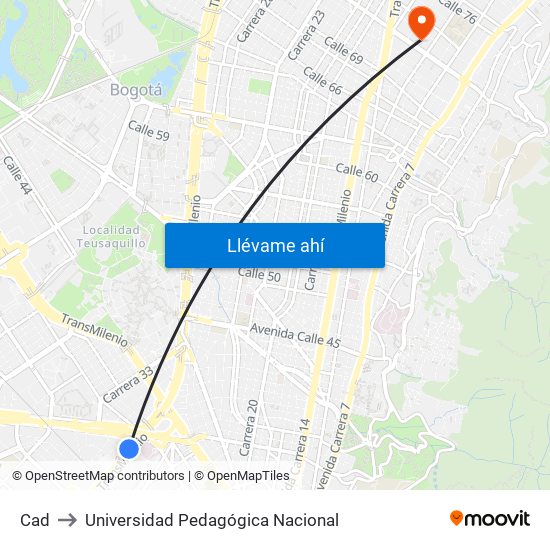 Cad to Universidad Pedagógica Nacional map