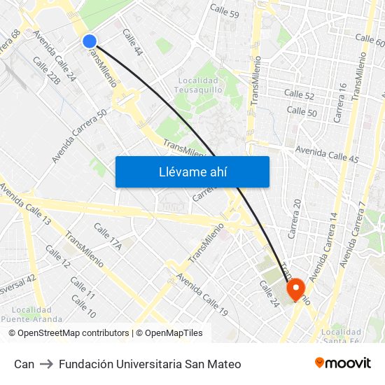 Can to Fundación Universitaria San Mateo map