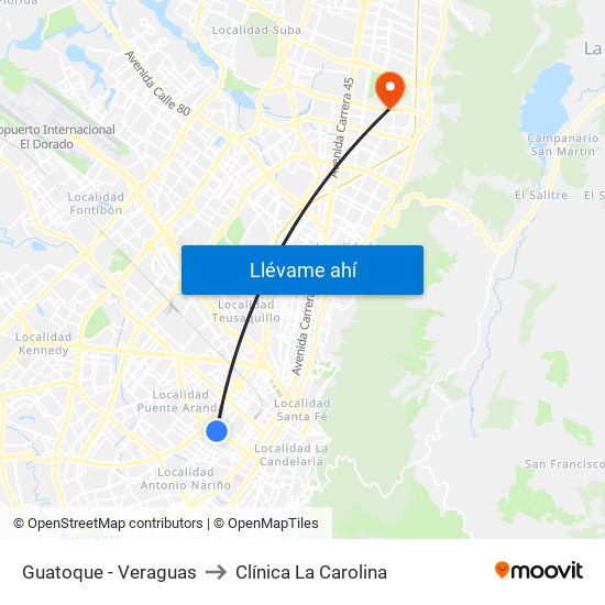 Guatoque - Veraguas to Clínica La Carolina map