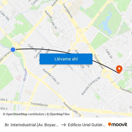 Br. Interindustrial (Av. Boyacá - Cl 13) (A) to Edificio Uriel Gutiérrez (861) map