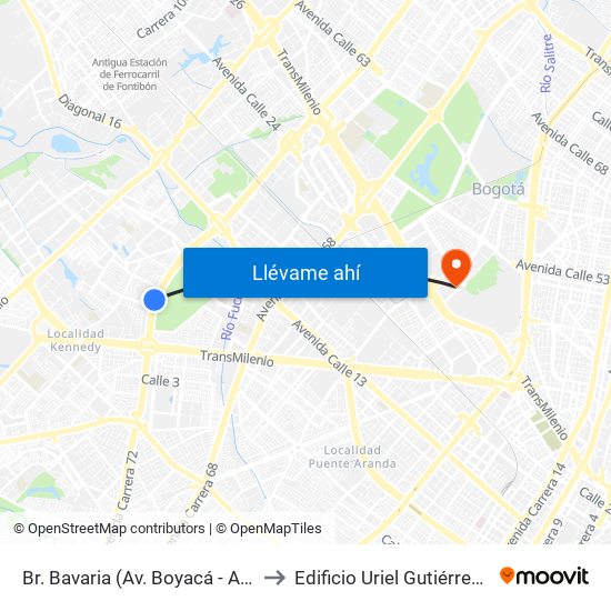 Br. Bavaria (Av. Boyacá - Ac 8) (A) to Edificio Uriel Gutiérrez (861) map