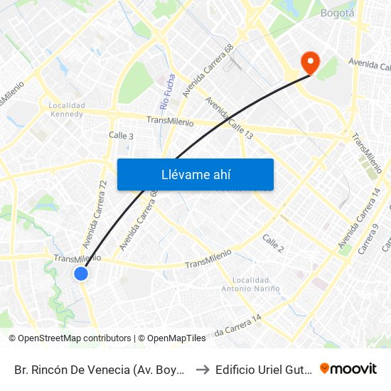 Br. Rincón De Venecia (Av. Boyacá - Cl 49b Sur) (A) to Edificio Uriel Gutiérrez (861) map