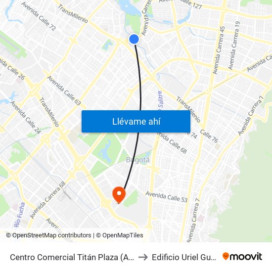 Centro Comercial Titán Plaza (Av. Boyacá - Cl 93) (B) to Edificio Uriel Gutiérrez (861) map