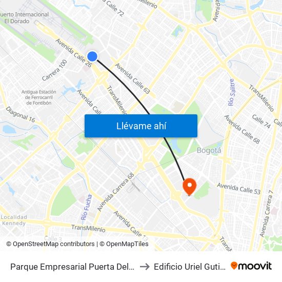 Parque Empresarial Puerta Del Sol (Tv 93 - Cl 51) to Edificio Uriel Gutiérrez (861) map