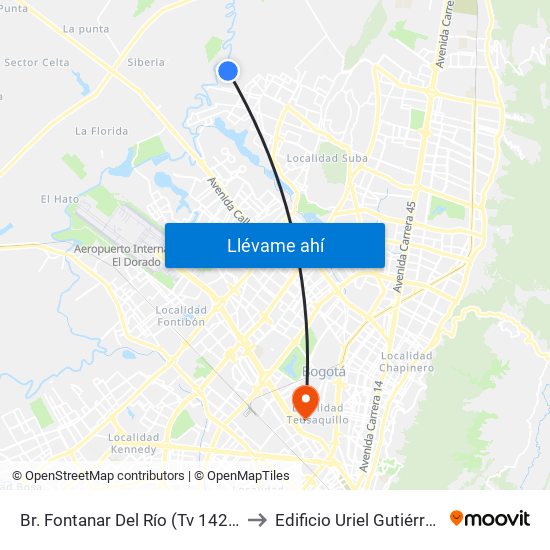 Br. Fontanar Del Río  (Tv 142 - Dg 150) to Edificio Uriel Gutiérrez (861) map