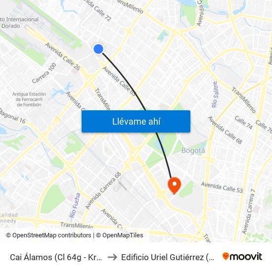 Cai Álamos (Cl 64g - Kr 92) to Edificio Uriel Gutiérrez (861) map
