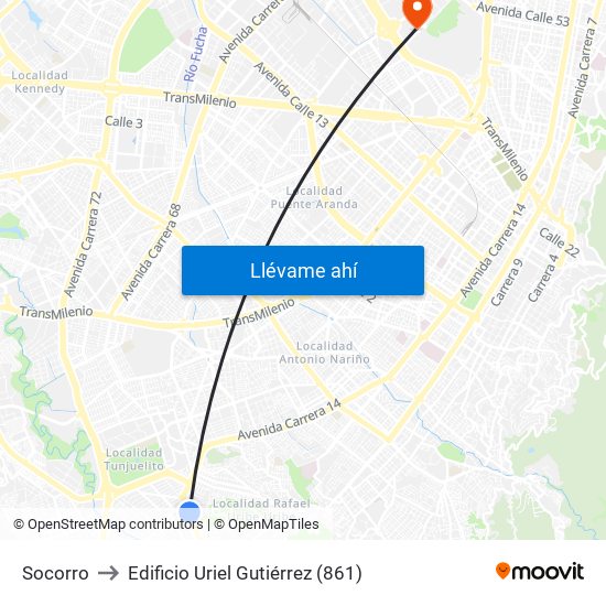 Socorro to Edificio Uriel Gutiérrez (861) map