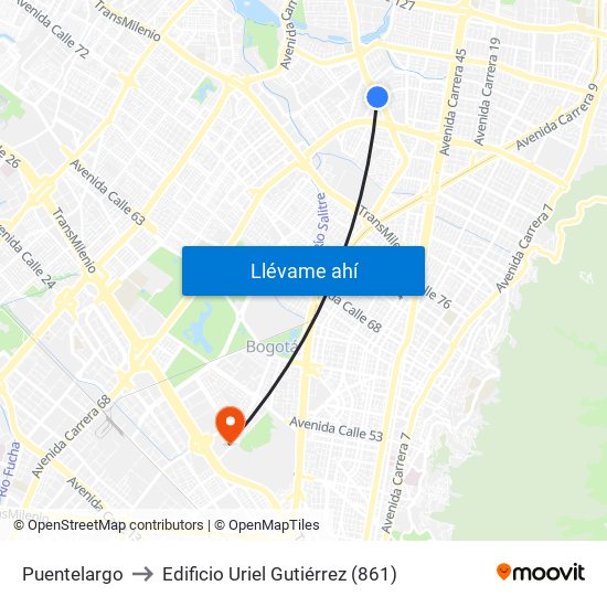 Puentelargo to Edificio Uriel Gutiérrez (861) map