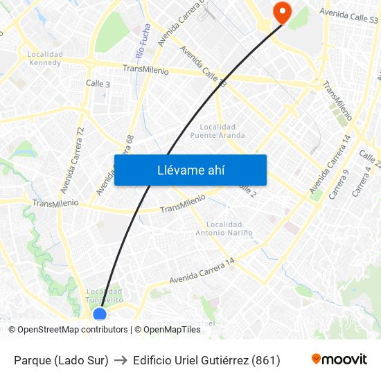 Parque (Lado Sur) to Edificio Uriel Gutiérrez (861) map