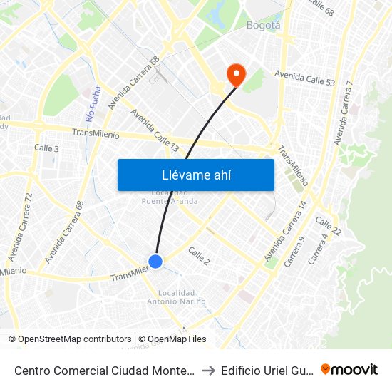 Centro Comercial Ciudad Montes (Auto Sur - Cl 11 Sur) to Edificio Uriel Gutiérrez (861) map