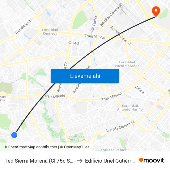 Ied Sierra Morena (Cl 75c Sur - Tv 53) to Edificio Uriel Gutiérrez (861) map