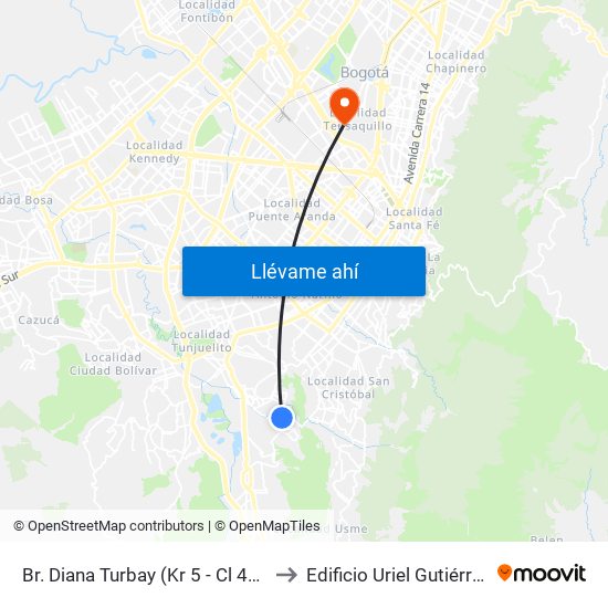 Br. Diana Turbay (Kr 5 - Cl 48u Bis Sur) to Edificio Uriel Gutiérrez (861) map