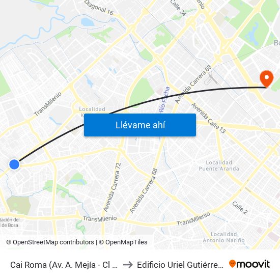 Cai Roma (Av. A. Mejía - Cl 55a Sur) to Edificio Uriel Gutiérrez (861) map