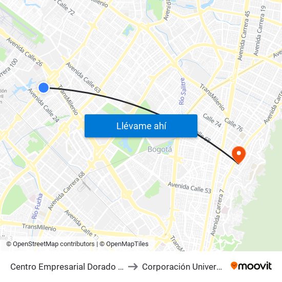 Centro Empresarial Dorado Plaza (Av. C. De Cali - Cl 25b) to Corporación Universitaria Iberoamericana map