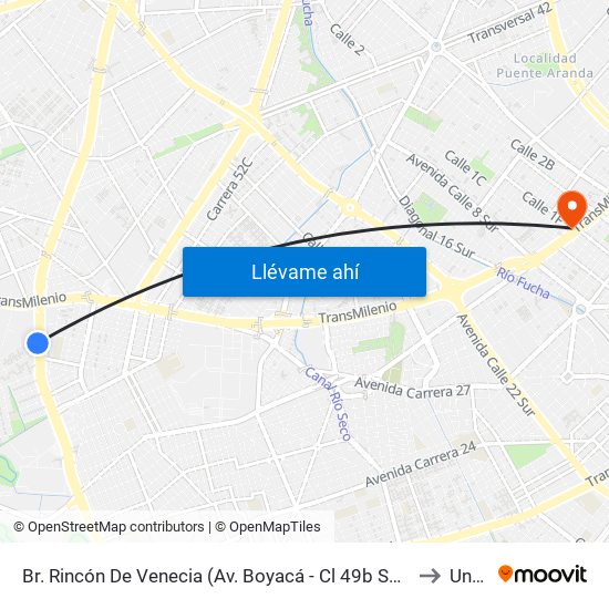 Br. Rincón De Venecia (Av. Boyacá - Cl 49b Sur) (A) to Unad map