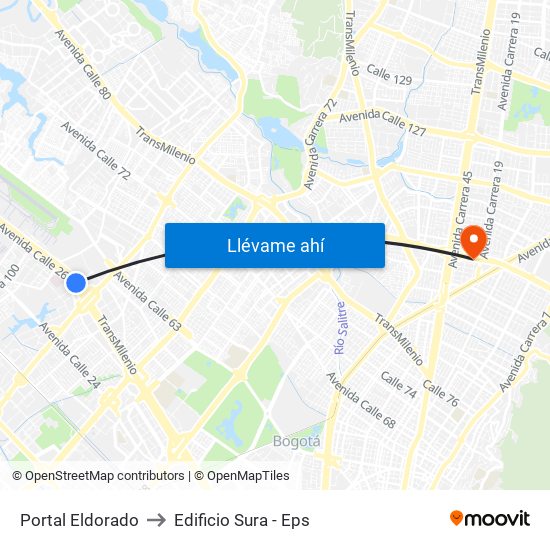 Portal Eldorado to Edificio Sura - Eps map