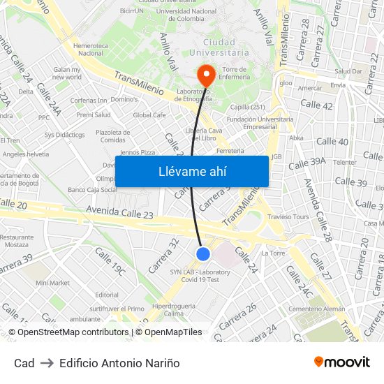 Cad to Edificio Antonio Nariño map