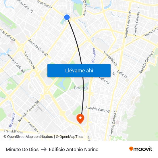 Minuto De Dios to Edificio Antonio Nariño map
