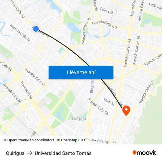 Quirigua to Universidad Santo Tomás map