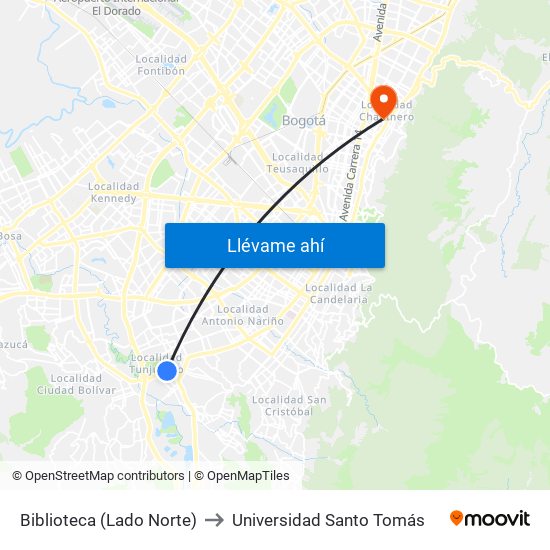 Biblioteca (Lado Norte) to Universidad Santo Tomás map