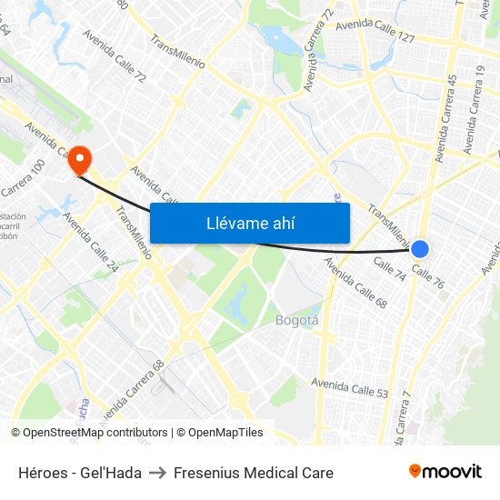 Héroes - Gel'Hada to Fresenius Medical Care map