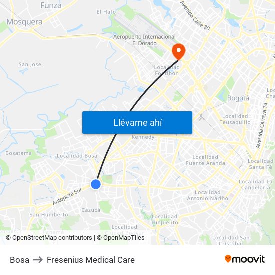 Bosa to Fresenius Medical Care map