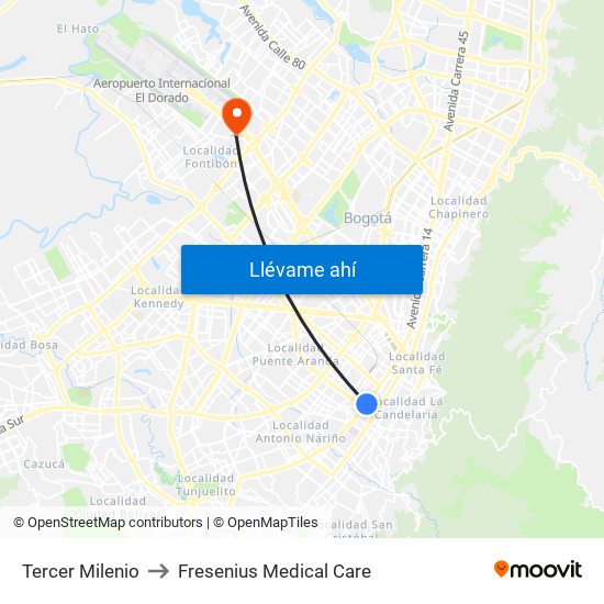 Tercer Milenio to Fresenius Medical Care map