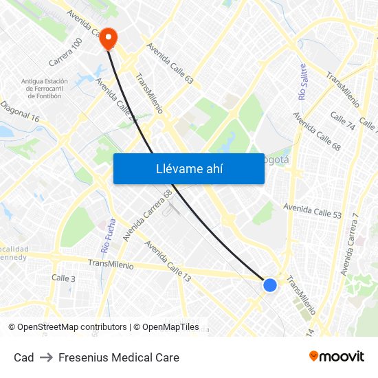 Cad to Fresenius Medical Care map